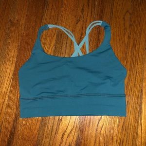 lululemon forest green energy bra longline